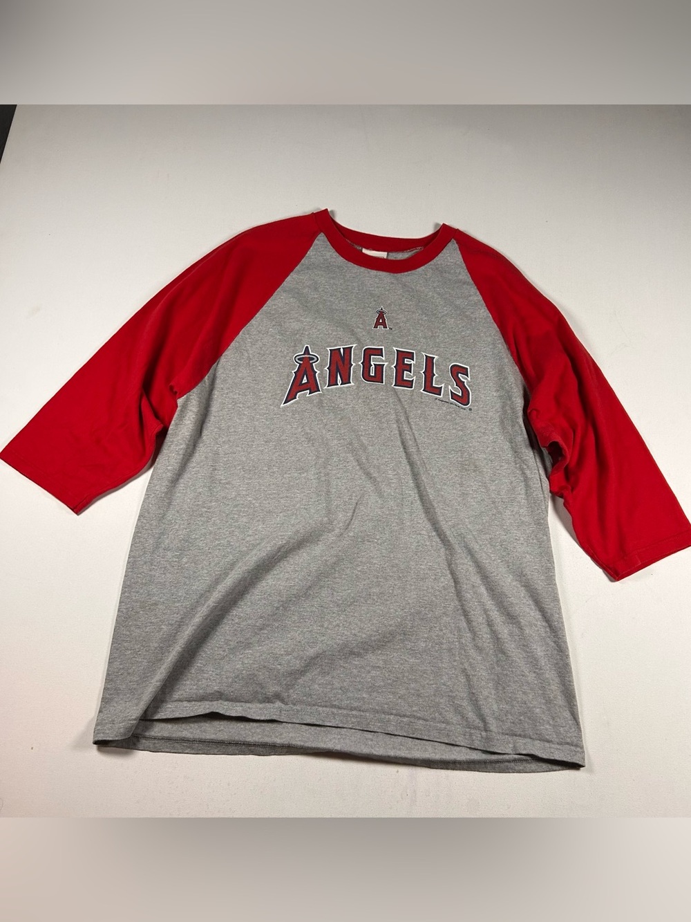 VTG 2005 Lee Sport MLB Anaheim Angeles 3/4 Sleeve Raglan T-Shirt XL Center Logo